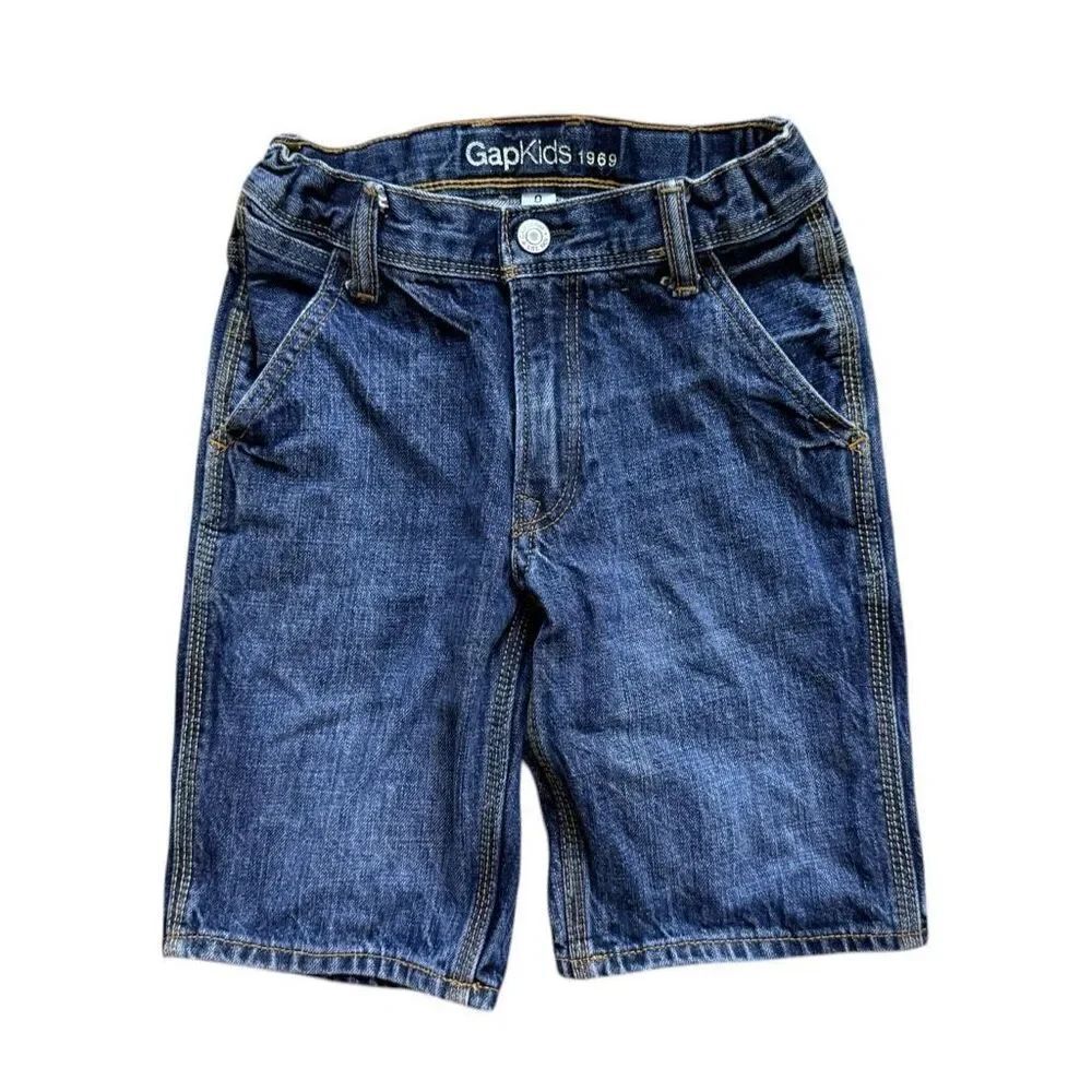 Youth Boys Gap Kids 1969 Stonewash Indigo Denim Jean Shorts - Sz 8 Regular